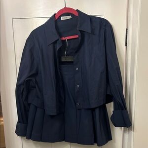 Jonathan Simkhai Navy Blouse and Skirt Set